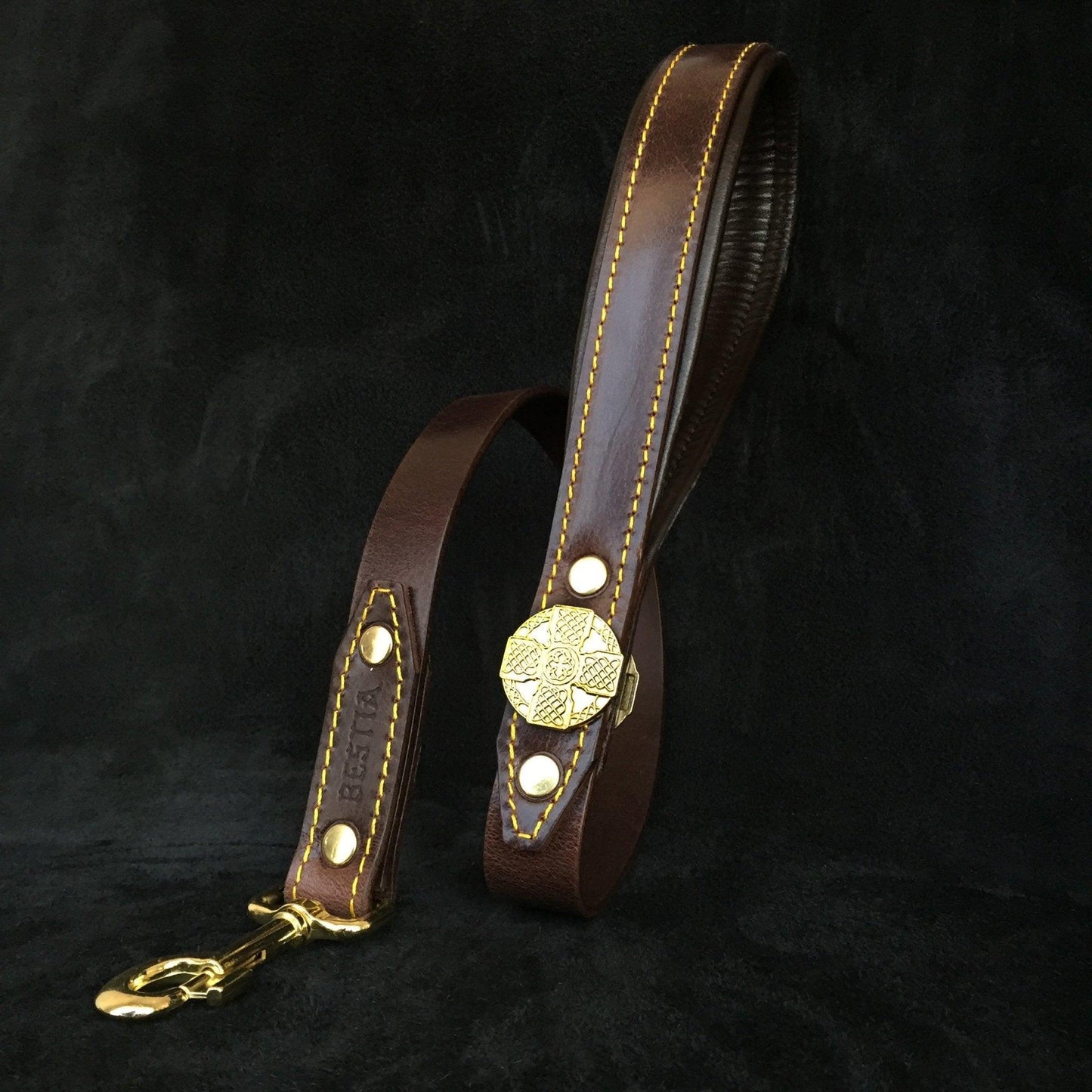 The "Maximus" collar 2 inch wide gold decoration