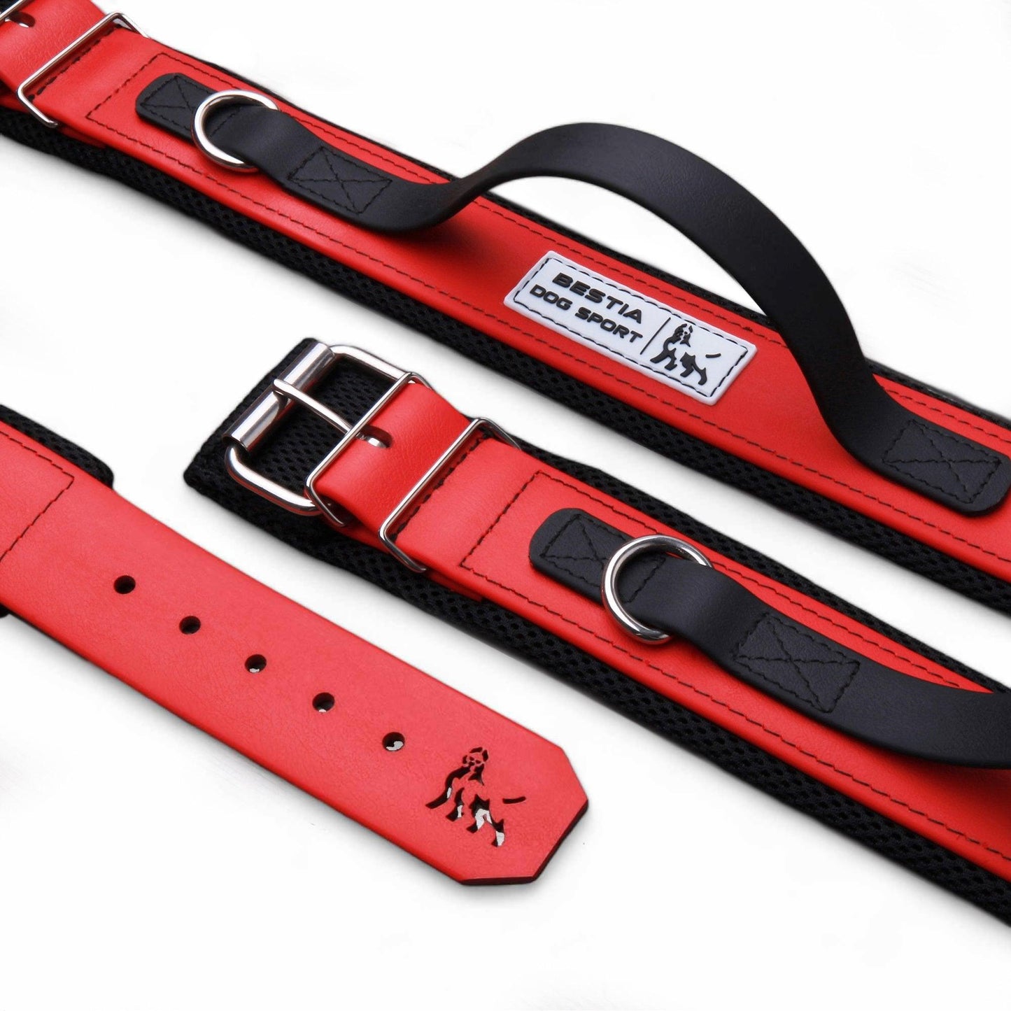 DOG SPORT HANDLE COLLAR RED