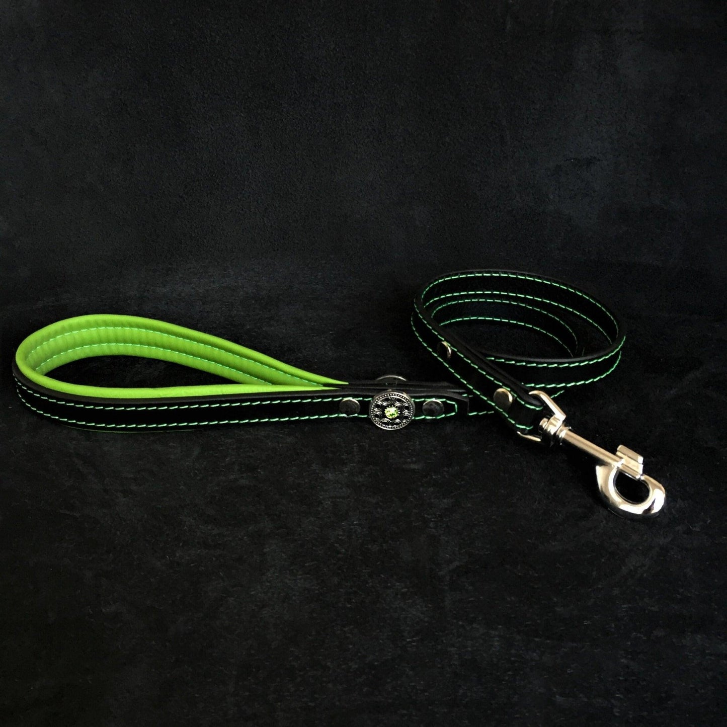 "Bijou" collar black & green