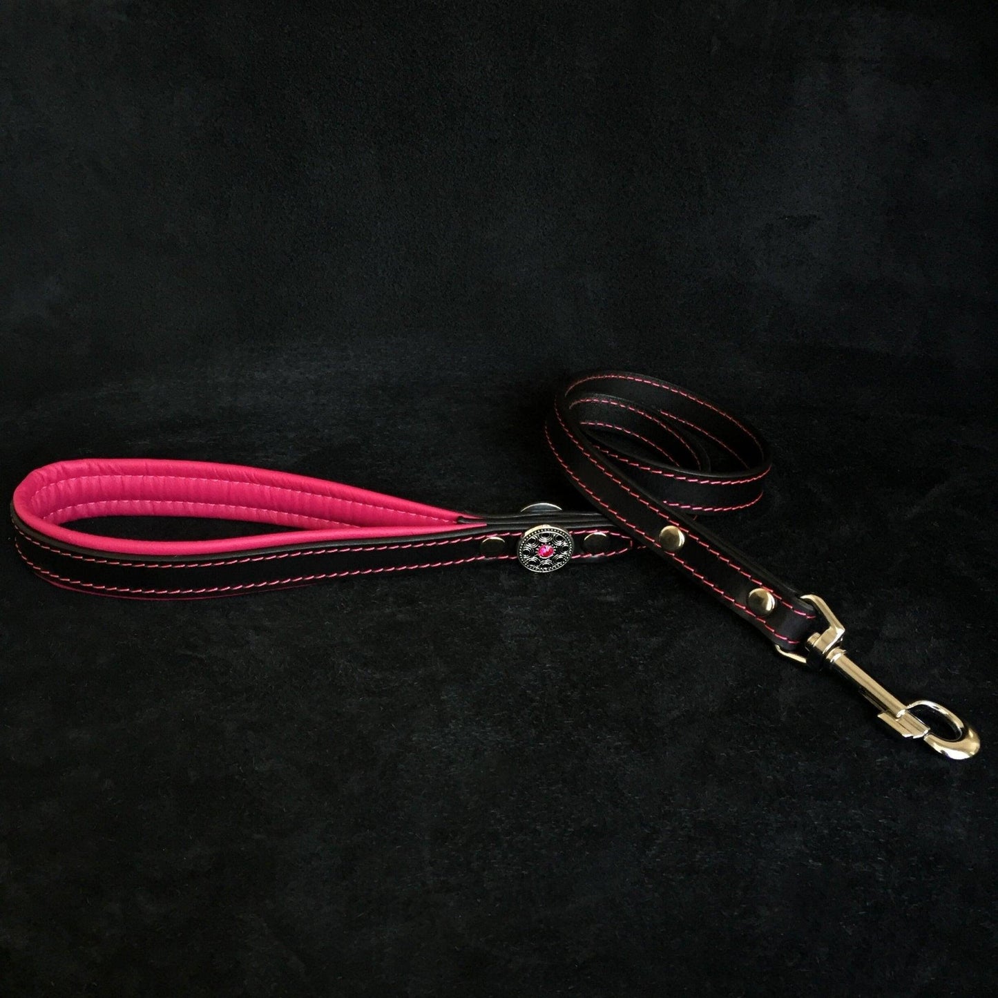 "Bijou" collar black & pink