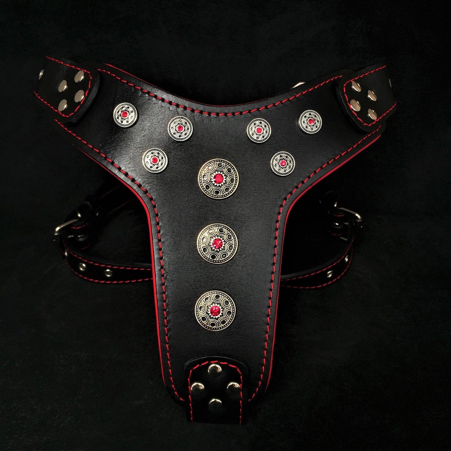 ''Bijou'' harness Black & Red for big dogs