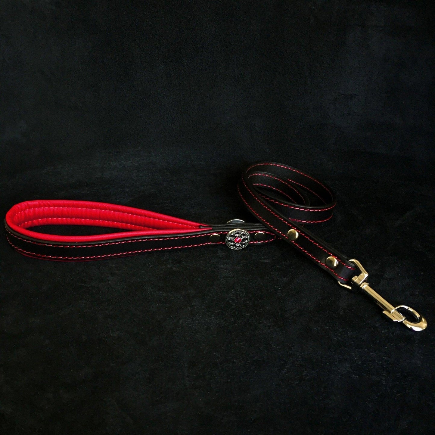 "Bijou" collar black & red
